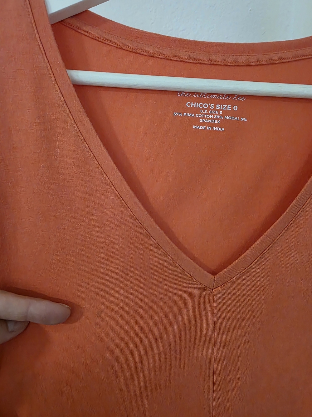 Chico's Women's V-Neck Tank in Rust Orange